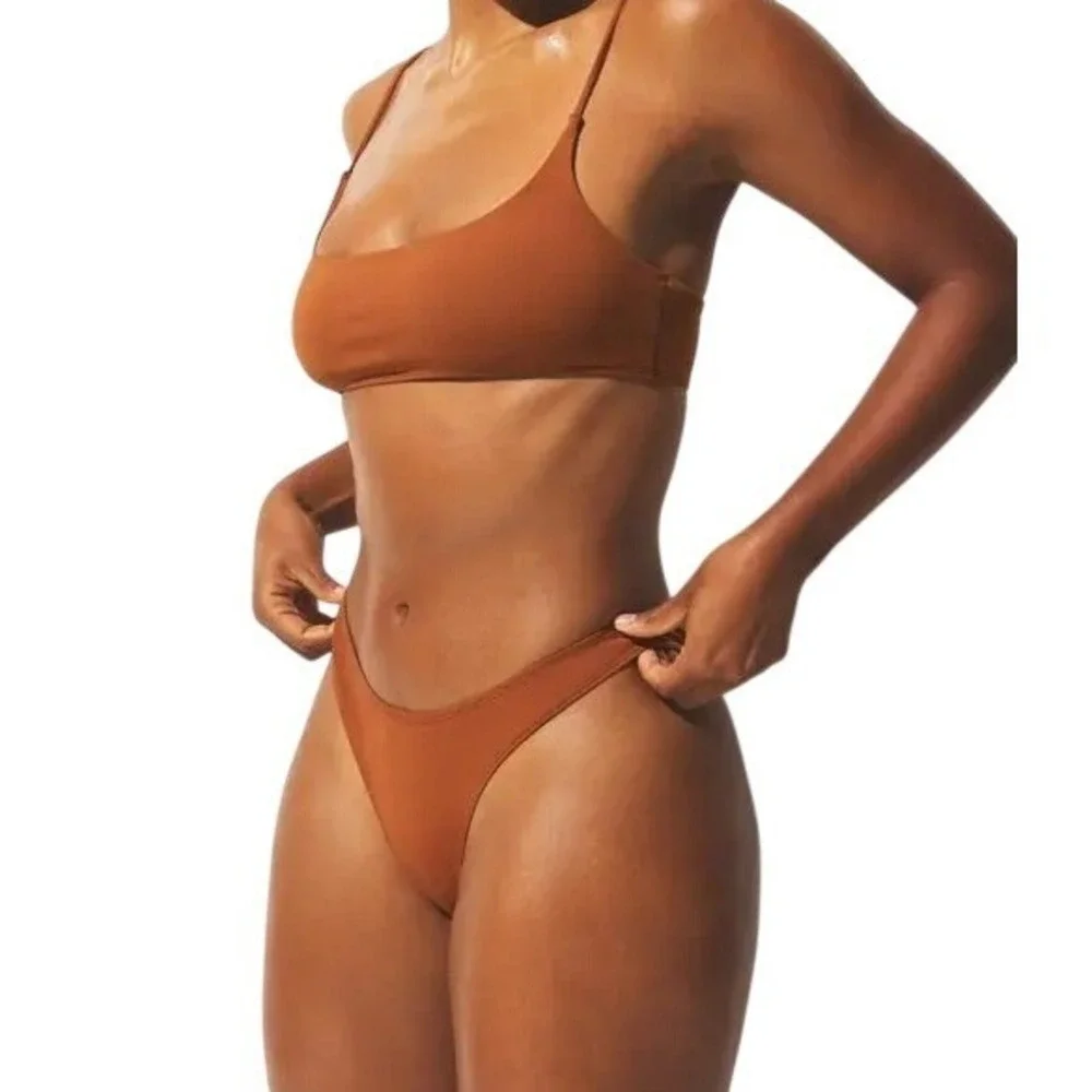 SKIMS Iconic Swim Dipped Bikini Bottom Bronze Small BB-BIK-9615W